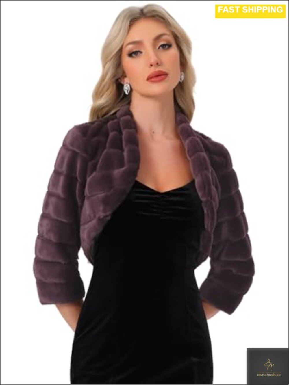 Faux Fur Shrug Cropped Bolero Women Open Front Wedding Party Evening Cover Up